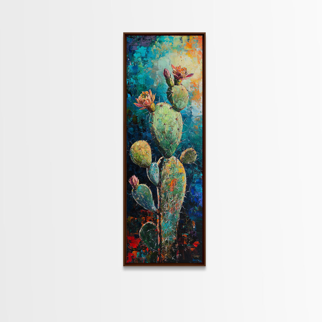 Blooming Cactus, agave painting, desert painting, southwest wall art, botanical prints, rustic wall art, floral artwork, Canvas Print