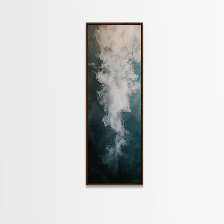 Abstract Smoke Art, Moody Wall Art, Wabi Sabi Art, Minimalist Painting, Dark Romance Painting, Framed Canvas Print, Vertical Art