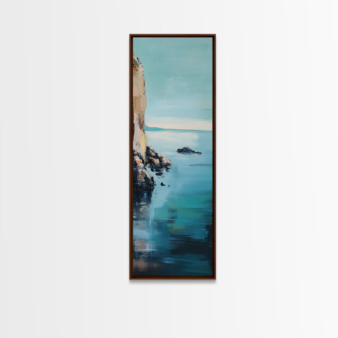 Cliffs and ocean, coastal landscape art, Ireland painting, seascape painting, nautical wall art, minimalist art, canvas print