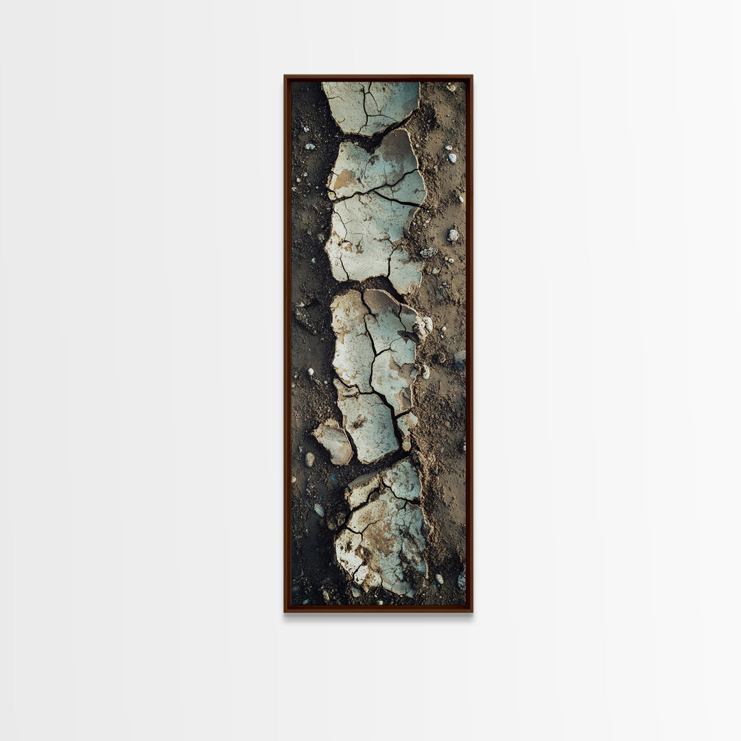Cracked Earth, Textured Art, Wabi Sabi Art, Canvas Print, Geometric Wall Art, Abstract Landscape, Earth Tones