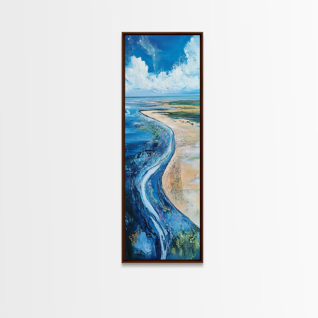 Coastal Shore, coastal landscape art, framed canvas print, Ireland painting, beach art, nautical decor, panoramic painting