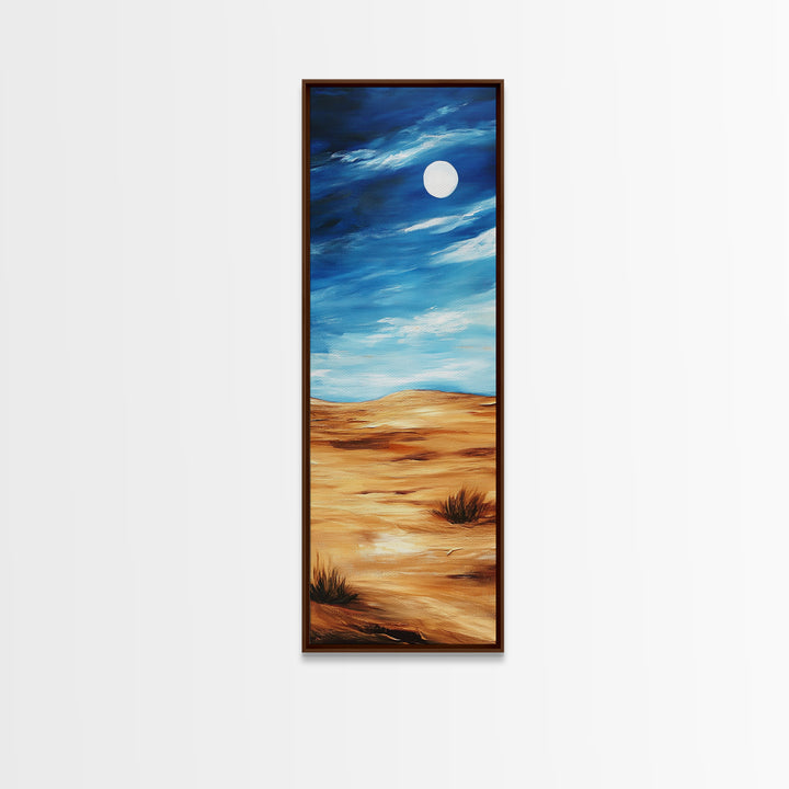 Desert Moon, southwest wall art, framed canvas print, boho art, landscape painting, rustic wall art, above couch art