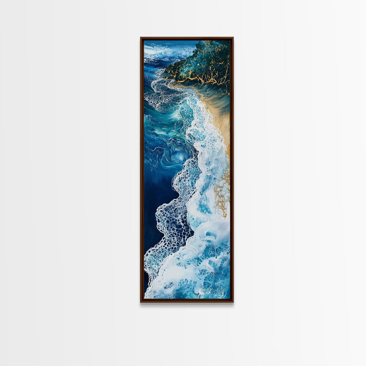 Abstract Ocean Painting, Nautical Wall Art, Coastal Wall Art, Seascape Painting, Blue and Green Wall Art, Canvas Print, Gift Idea