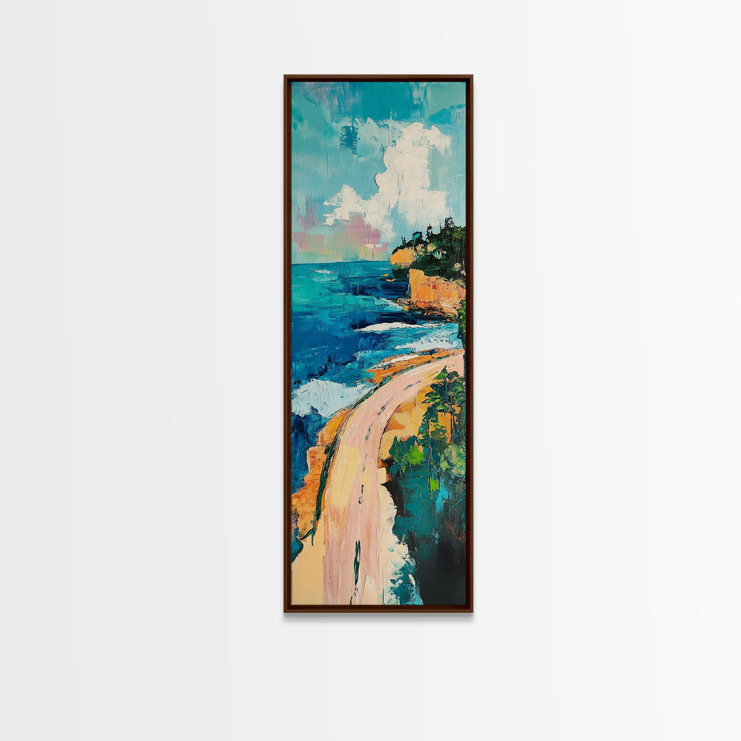 Coastal Cliffs, painting morro bay, surf wall art, seascape painting, coastal wall art, nautical decor, living room art, canvas print