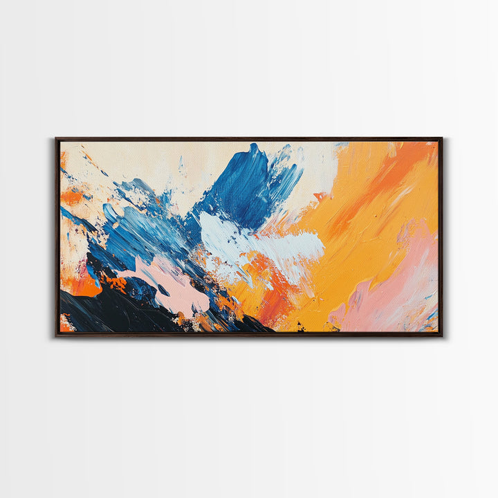 Abstract Splash, Pink Orange Wall Art, Canvas Print, Blue And Green Wall Art, Teal Wall Art, Light Pink Wall Art, Whimsical Art