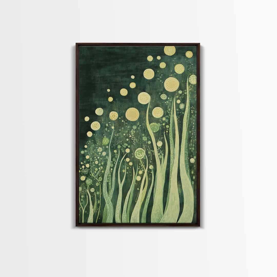 Abstract Nature, Green Wall Art, Botanical Prints, Canvas Print, Boho Art, Living Room Wall Art, Minimalist Art, Wabi Sabi Decor