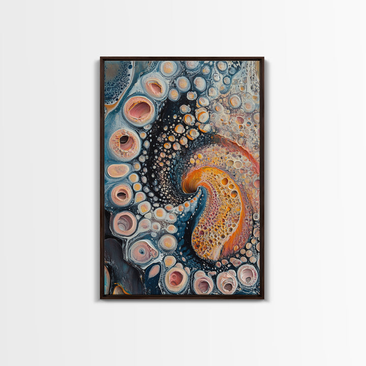 Abstract Swirl, Sacred Geometry Wall Art, Psychedelic Art, Science Art, Moody Art, Teal Wall Art, Canvas Print, Gift Idea