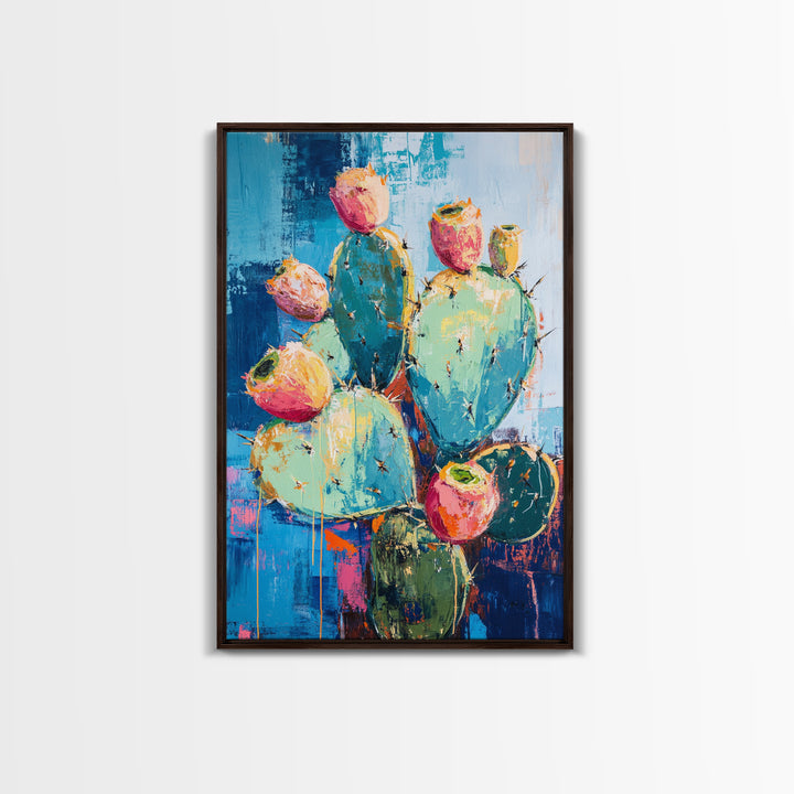 Agave Painting, southwest wall art, boho art, desert landscape, cactus painting, rustic decor, framed canvas print, bold home decor