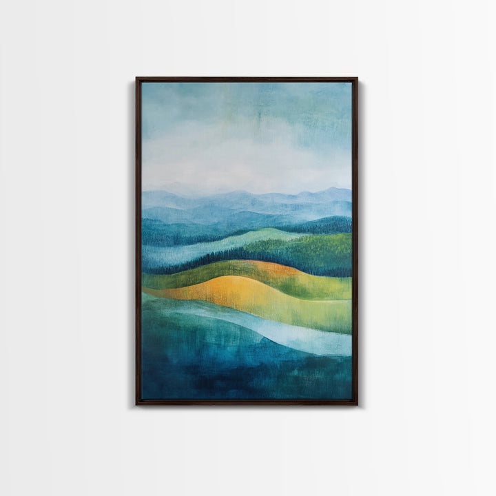 Rolling Hills, Mountain Painting, Canvas Print, Landscape Art, Southwest Wall Art, Rustic Decor, Minimalist Art, Gift Idea