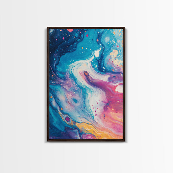 Cosmic Swirl Art, Space Wall Decor, Abstract Galaxy Art, Moody Blue Art, Science Art, Canvas Print, Bedroom Wall Decor, Gift Idea