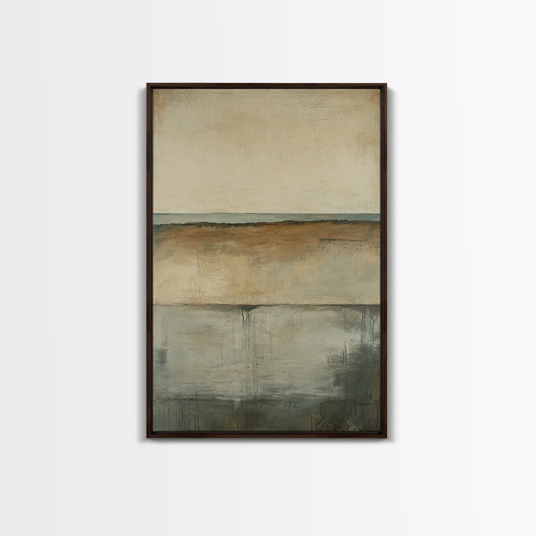 Neutral Abstract Framed Canvas Print Modern Minimalist Wall Art, Earth Tone Painting, Contemporary Office Art, Scandinavian Home Decor