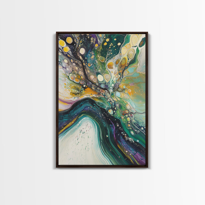 Abstract Swirling Colors Canvas Print Modern Fluid Art, Boho Home Decor, Living Room Accent, Unique Gift, Office Wall Art