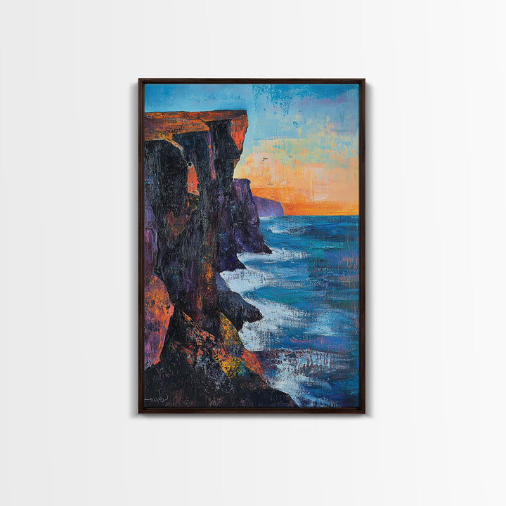 Cliffs of Moher, Ireland Painting, Coastal Landscape Art, Seascape Painting, Nautical Wall Art, Canvas Print, Gift Idea
