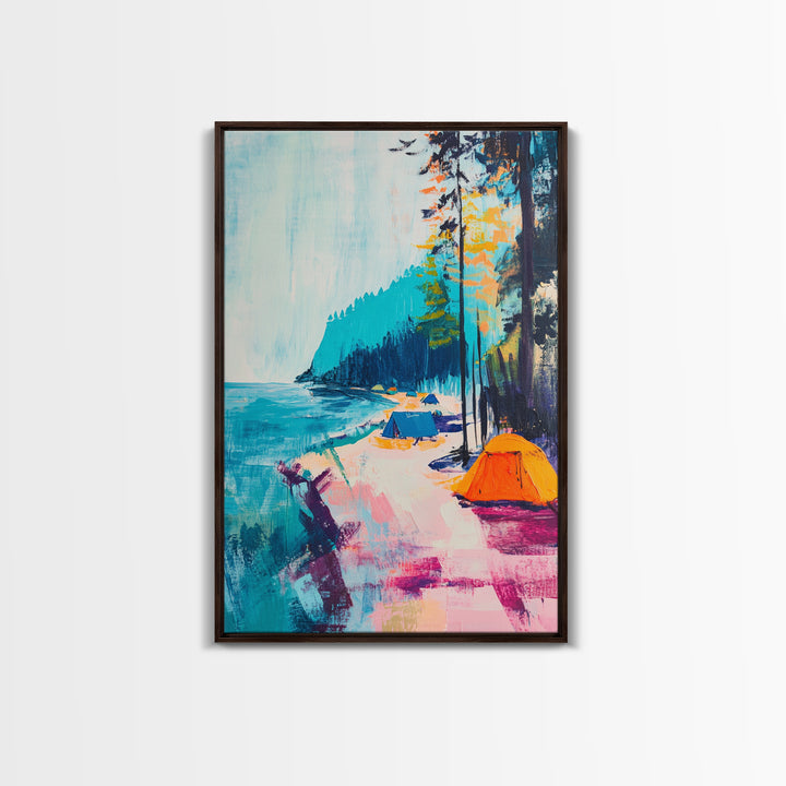 Coastal Camping, Joshua Tree Art, Coastal Cowgirl Wall Art, Outdoor Painting, Nautical Decor, Above Sofa Art, Canvas Print