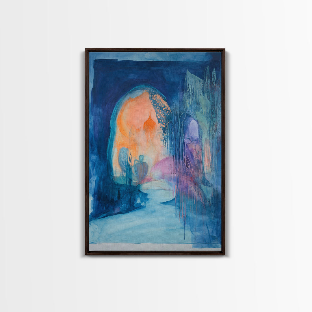 Mystical Arch, Moroccan Wall Art, Wabi Sabi Wall Art, Dark Romance Painting, Moody Art, Canvas Print, Living Room Art
