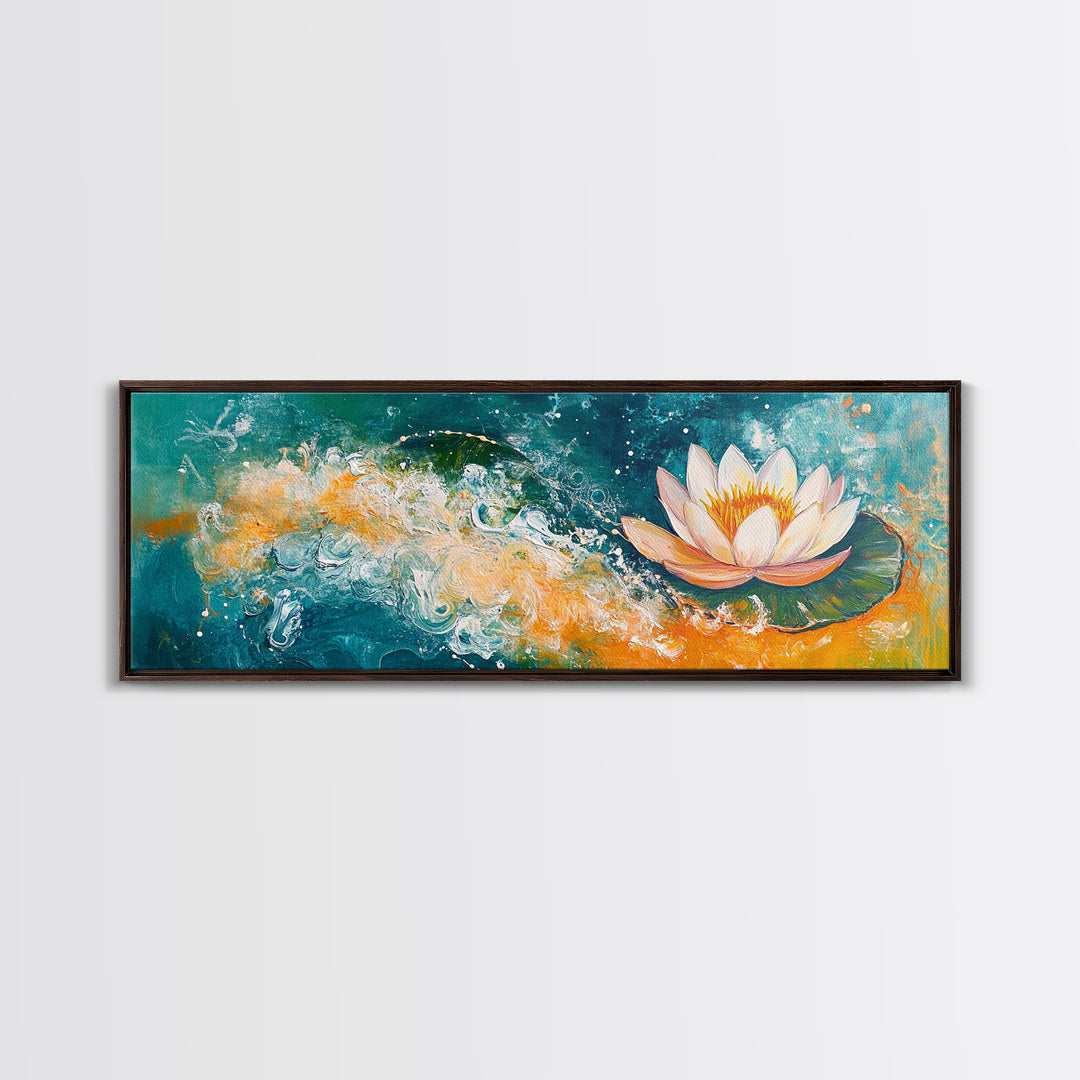 Abstract Water Lily Art, Dreamy Floral Painting, Tranquil Zen Home Decor, Serene Botanical Wall Art, Modern Living Room Artwork