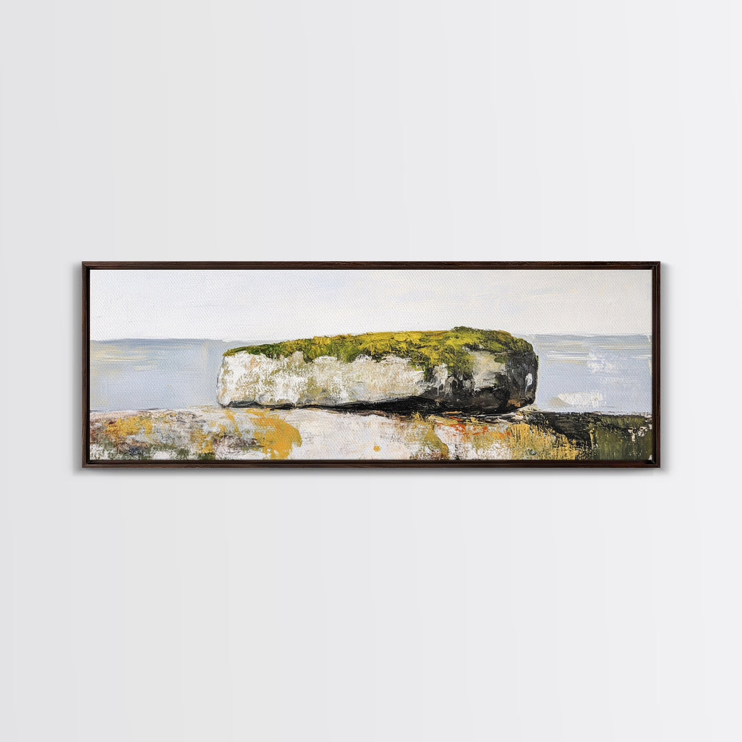 Coastal Rock Formation Canvas Print - Minimalist Seascape Wall Art, Neutral Home Decor, Nature Inspired Living Room Art,