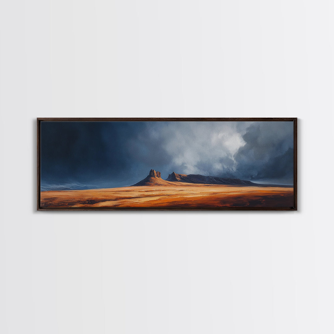 Desert Storm Canvas Print Moody Landscape Art, Southwestern Wall Art, Nature Painting, Office Decor, Living Room Artwork
