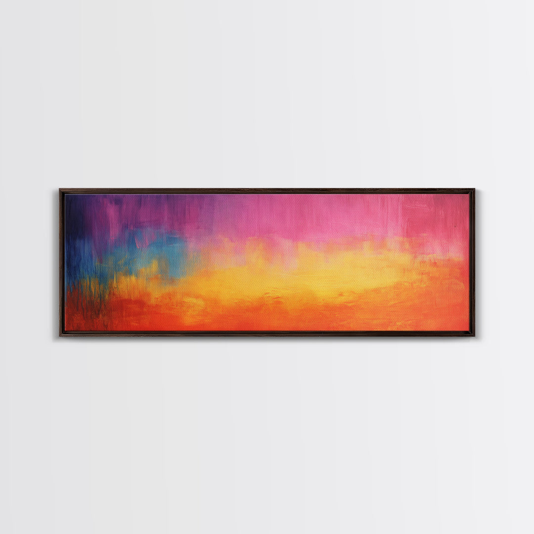 Colorful Gradient, Vibrant Abstract Painting, Modern Wall Art, Sunset Tones, Canvas Print, Boho Style, Living Room Artwork