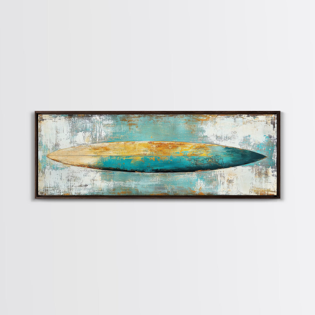 Surfboard Art, Beach Decor, Coastal Wall Art, Surfboard Painting, Beach Art, Bedroom Wall Art, Canvas Print, Framed Canvas Print