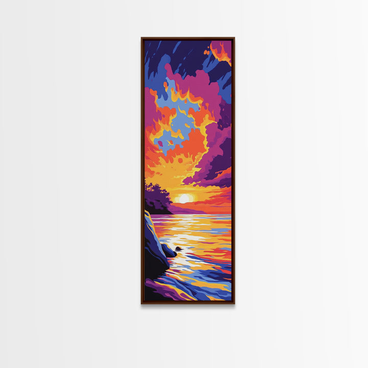 Ocean Sunset, Waves & Sky, Coastal Beauty, Canvas Print, Beach House Art, Nautical Wall Decor, Relaxing Home Accent, Summer Vibes