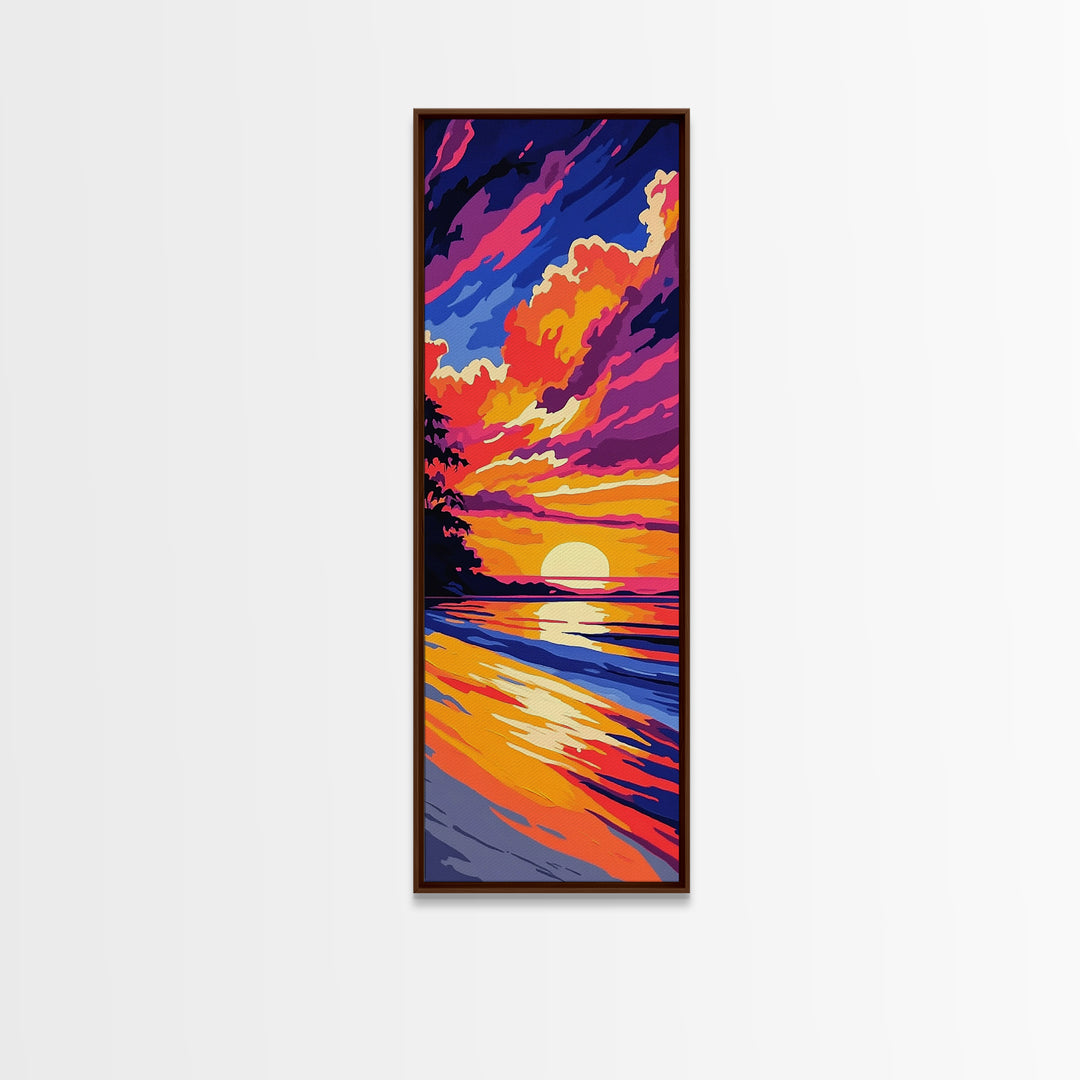 Ocean Sunset, Beach Wall Art, Coastal Decor, Relaxing Artwork, Modern Seascape, Bedroom Decor, Canvas Print, Summer Vibes