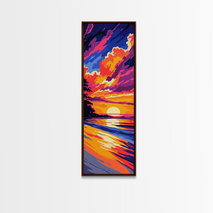 Ocean Sunset, Beach Wall Art, Coastal Decor, Relaxing Artwork, Modern Seascape, Bedroom Decor, Canvas Print, Summer Vibes