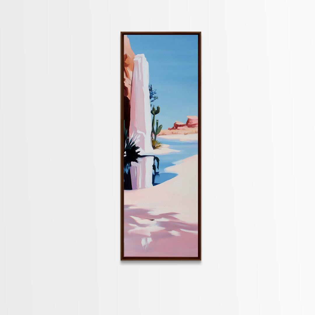 Desert Reflection, Pink Landscape, Minimalist Art, Canvas Print, Southwest Wall Art, Boho Decor, Modern Home, Living Room Art