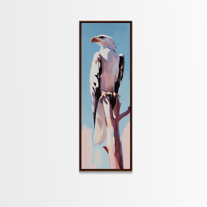 Bald Eagle, Majestic Bird, Wildlife Wall Art, Canvas Print, Nature Inspired Decor, Rustic Home Art, Minimalist Animal Paintin