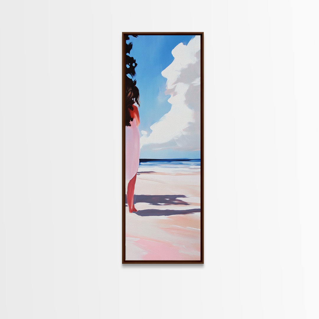 Beach Reflection, Coastal, Minimalist, Canvas Print, Modern Wall Art, Seaside Decor, Ocean Painting, Living Room Wall Art