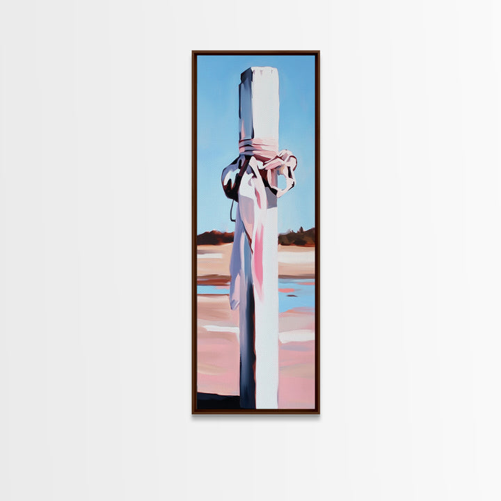 Nautical Post, Ocean, Rustic, Canvas Print, Seaside Wall Art, Coastal Decor, Nautical Theme, Minimalist Beach House Art
