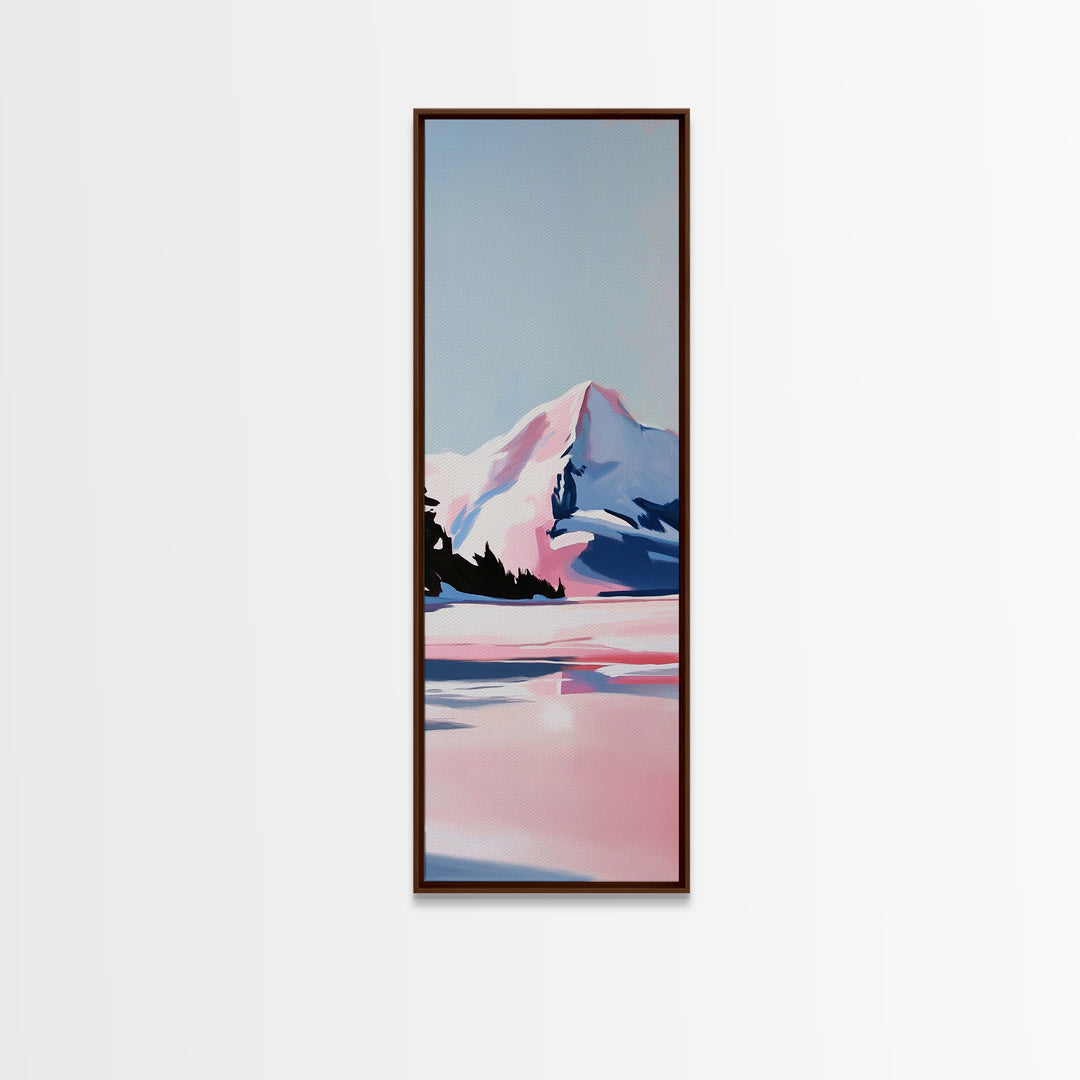 Winter Landscape, Snowy Mountain, Framed Canvas Print, Contemporary Wall Art, Minimalist Aesthetic, Living Room Wall Art