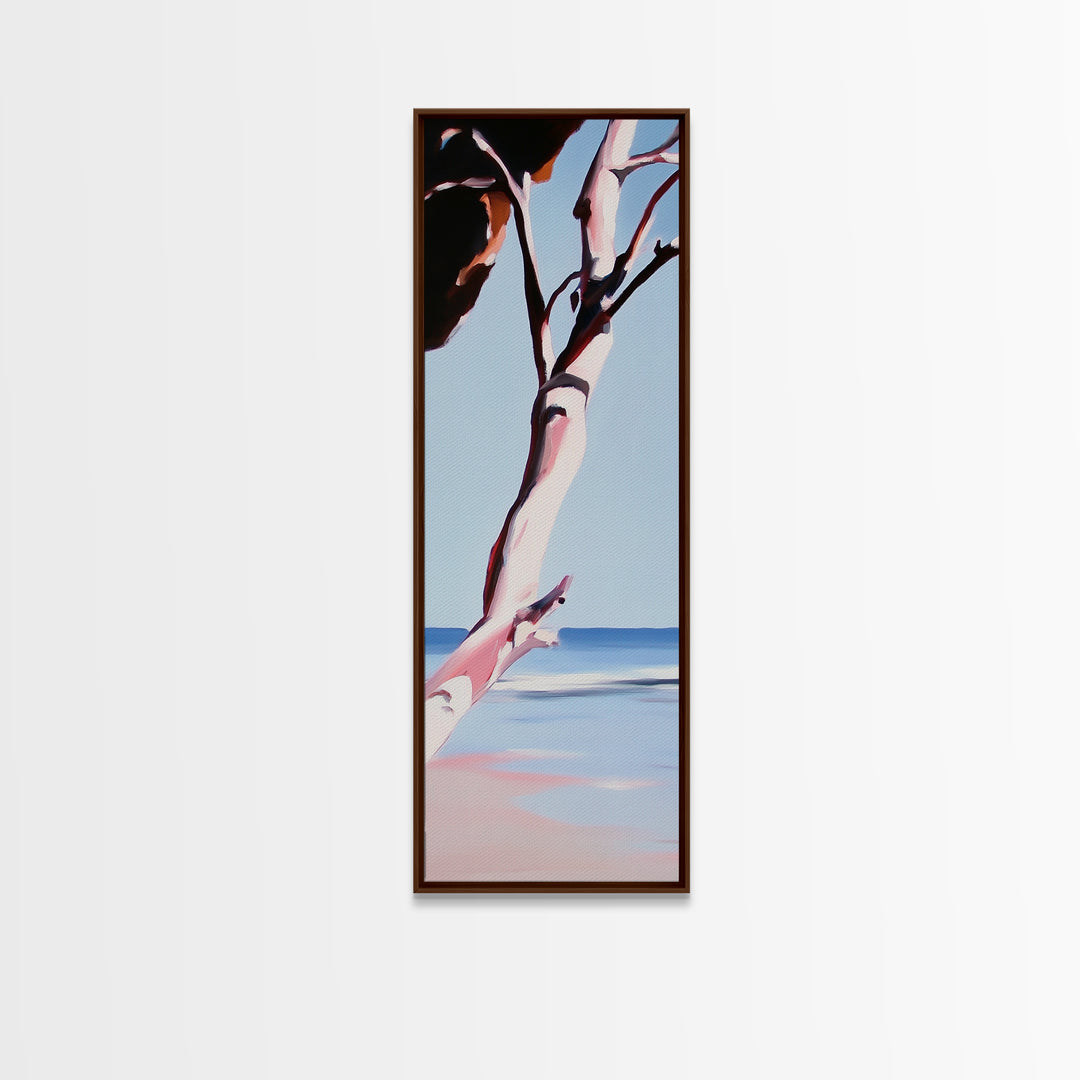 Coastal Branch, Ocean View, Blue Sky, Canvas Print, Modern Wall Art, Beach House Decor, Minimalist Painting, Living Room Art, Gift