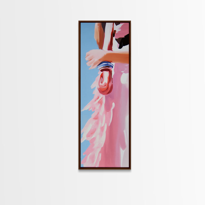 Pink Rope, Nautical Charm, Coastal Decor, Canvas Print, Boho Wall Art, Minimalist Painting, Ocean Art, Pastel Tones, Gift, Blue