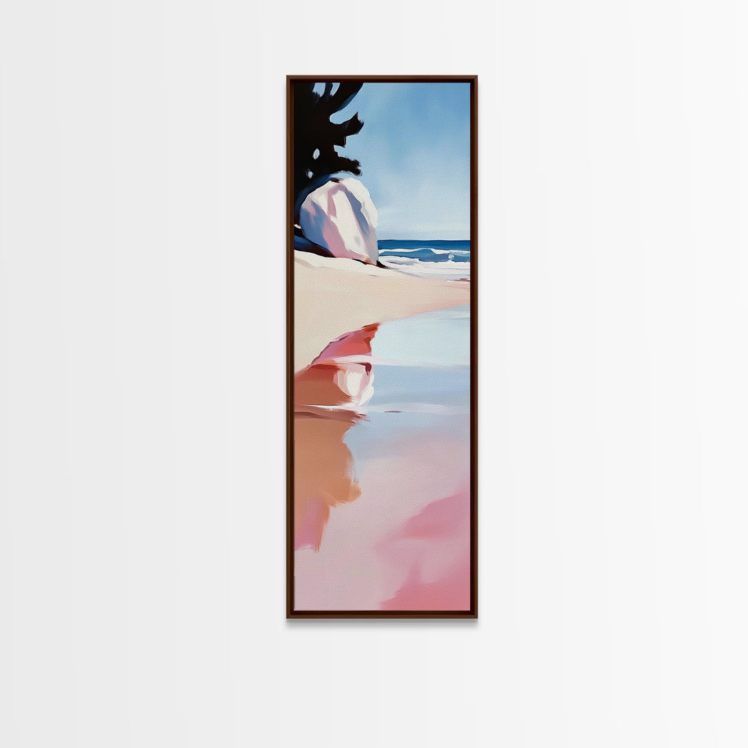 Ocean Reflection, Coastal Wall Art, Beach House Decor, Minimalist Seascape, Framed Canvas Print, Tranquil Blue Art, Nautical Style