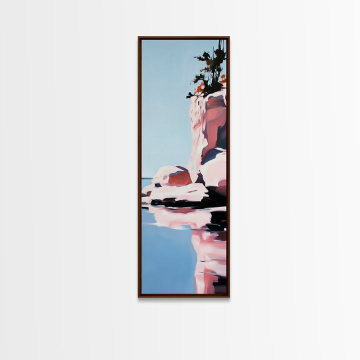 Ocean Horizon, Beach House Art, Coastal Vibes, Soft Pastel Painting, Dreamy Seascape, Nautical Home Decor, Large Framed Canvas Print