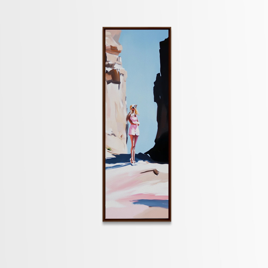 Canyon Sun, Boho Western Art, Desert Landscape Painting, Warm Earth Tones, Sunlit Rocks, Adventure Vibes, Southwest Canvas Print