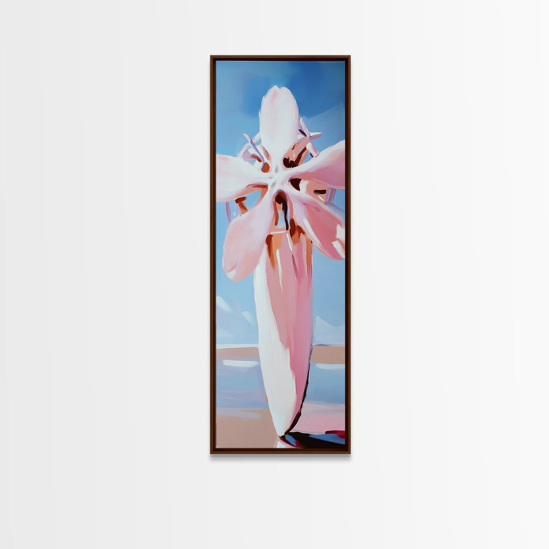 Pink Blossom Bloom, Soft Nature Art, Gentle Pastels, Tranquil Scene, Framed Canvas Print, Bedroom Wall Art, Botanical Decor