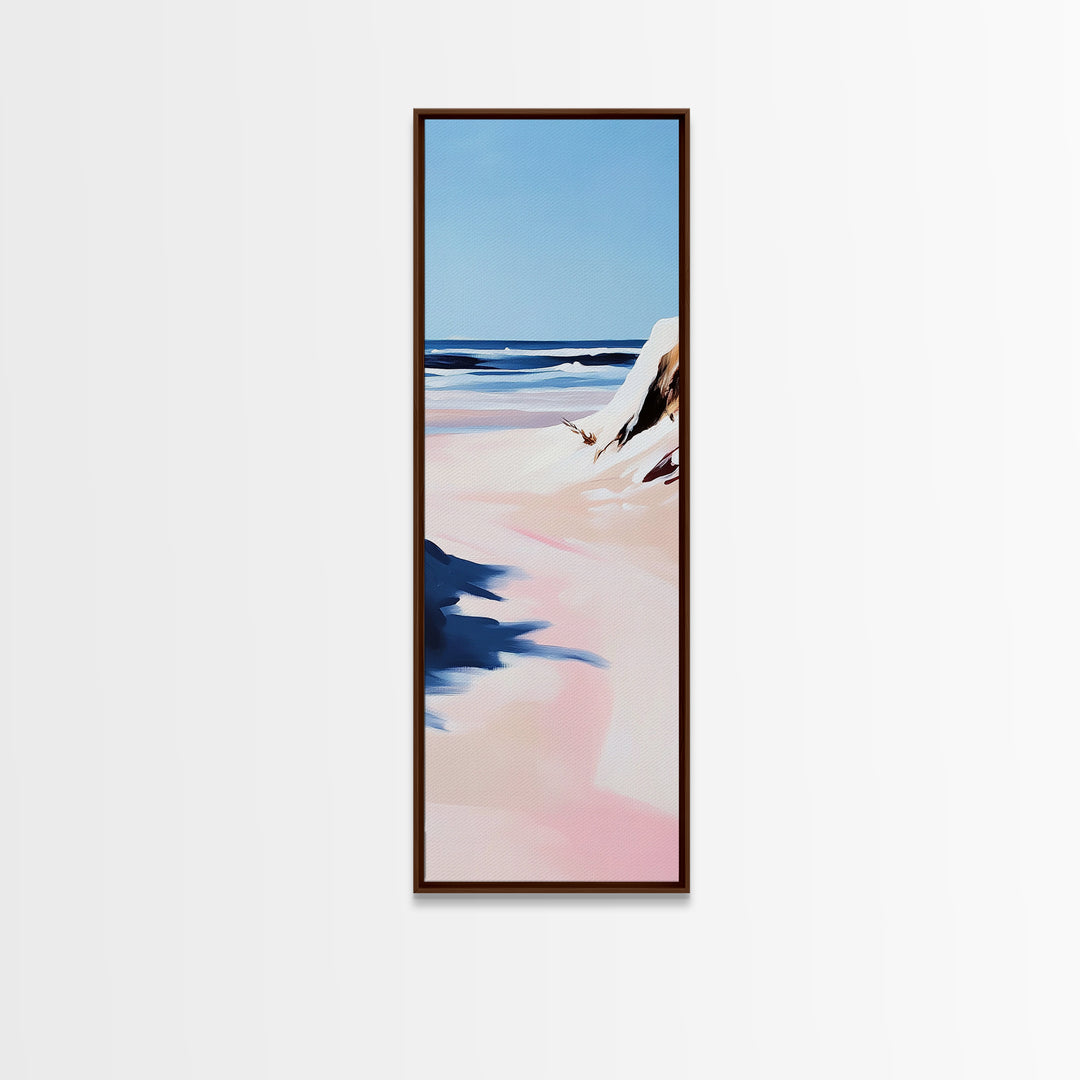 Ocean Shore, Coastal Landscape Art, Beach House Wall Decor, Pastel Seascape, Nautical Art, Tranquil Wall Art, Canvas Print