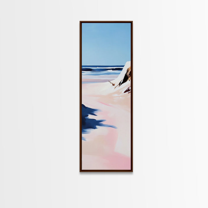 Ocean Shore, Coastal Landscape Art, Beach House Wall Decor, Pastel Seascape, Nautical Art, Tranquil Wall Art, Canvas Print