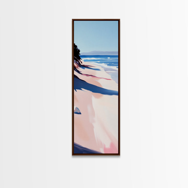 Coastal Shore, Beach Landscape, Ocean Wall Art, Framed Canvas Print, Modern Seascape, Minimalist Home Decor, Bedroom Print