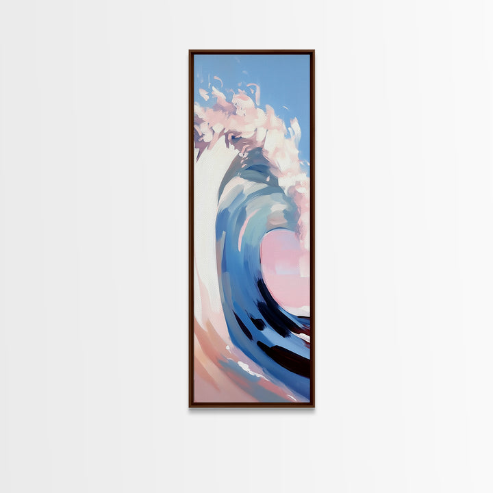 Ocean Wave, Abstract Seascape, Framed Canvas Print, Coastal Aesthetic, Modern Minimalist, Living Room Decor, Nautical Wall Art