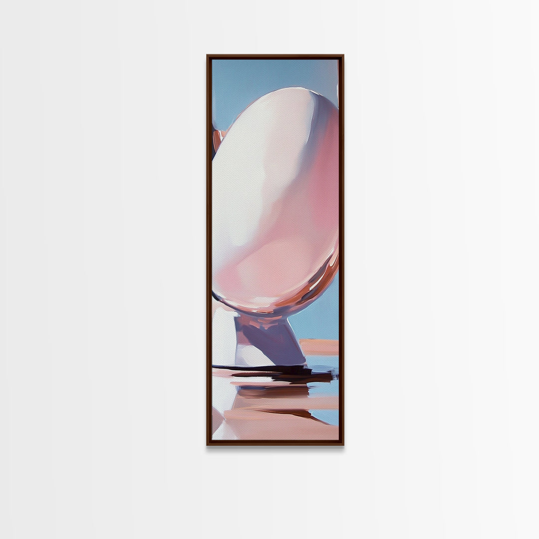 Abstract Reflection, Pink, Blue, Modern Art, Minimalist, Surrealist, Contemporary, Stylish, Bedroom, Framed Canvas Print