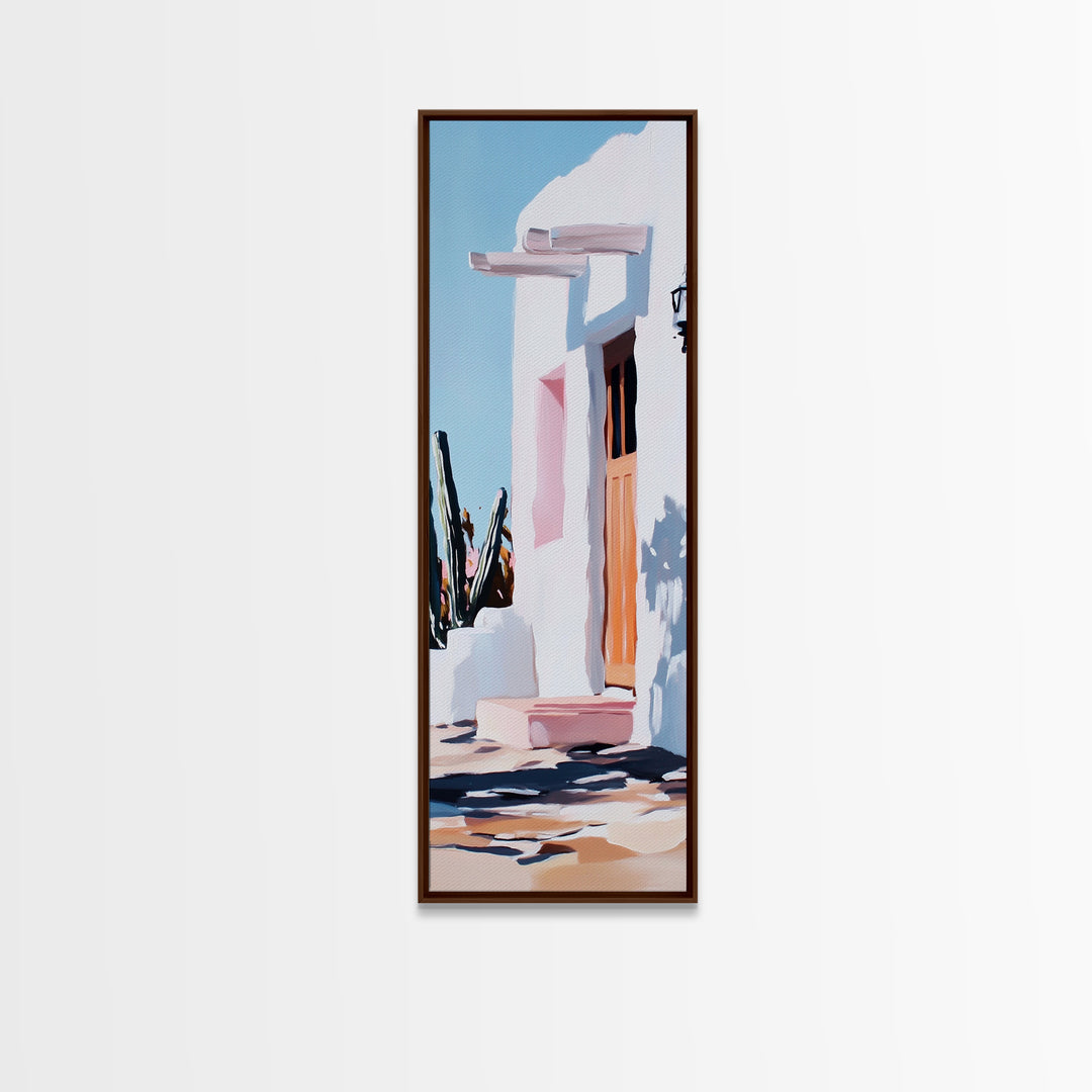 Desert Retreat, Southwestern Home, Boho Chic, Framed Canvas Print, Warm Earthy Tones, Living Room Wall Art, Spanish Style Decor