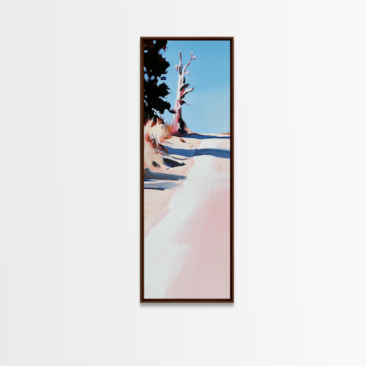 Coastal Tree, Beach Landscape Art, Modern Nature Print, Minimalist Decor, Neutral Wall Art, Framed Canvas Print, Living Room Art