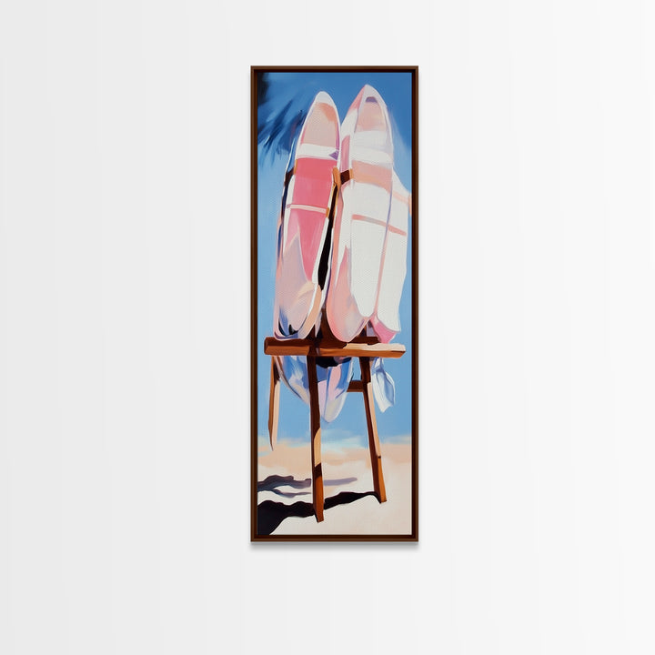 Beach Kayaks, Coastal Wall Art, Nautical Decor, Canvas Print, Minimalist Art, Modern Home Art, Summer Aesthetic, Boho Wall Art