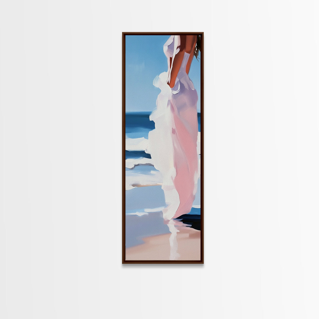 Coastal Elegance, Beach Reflection, Ocean Breeze, Framed Canvas Print, Minimalist Art, Bedroom Wall Art, Summer Aesthetic, Seaside Decor