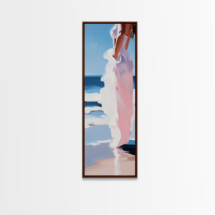 Coastal Elegance, Beach Reflection, Ocean Breeze, Framed Canvas Print, Minimalist Art, Bedroom Wall Art, Summer Aesthetic, Seaside Decor