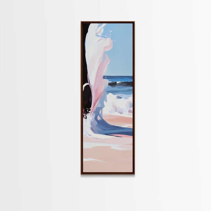 Coastal Wave, Pink Sunset, Canvas Print, Modern Beach Art, Abstract Ocean Wall Decor, Nautical Home Aesthetic, Living Room Art