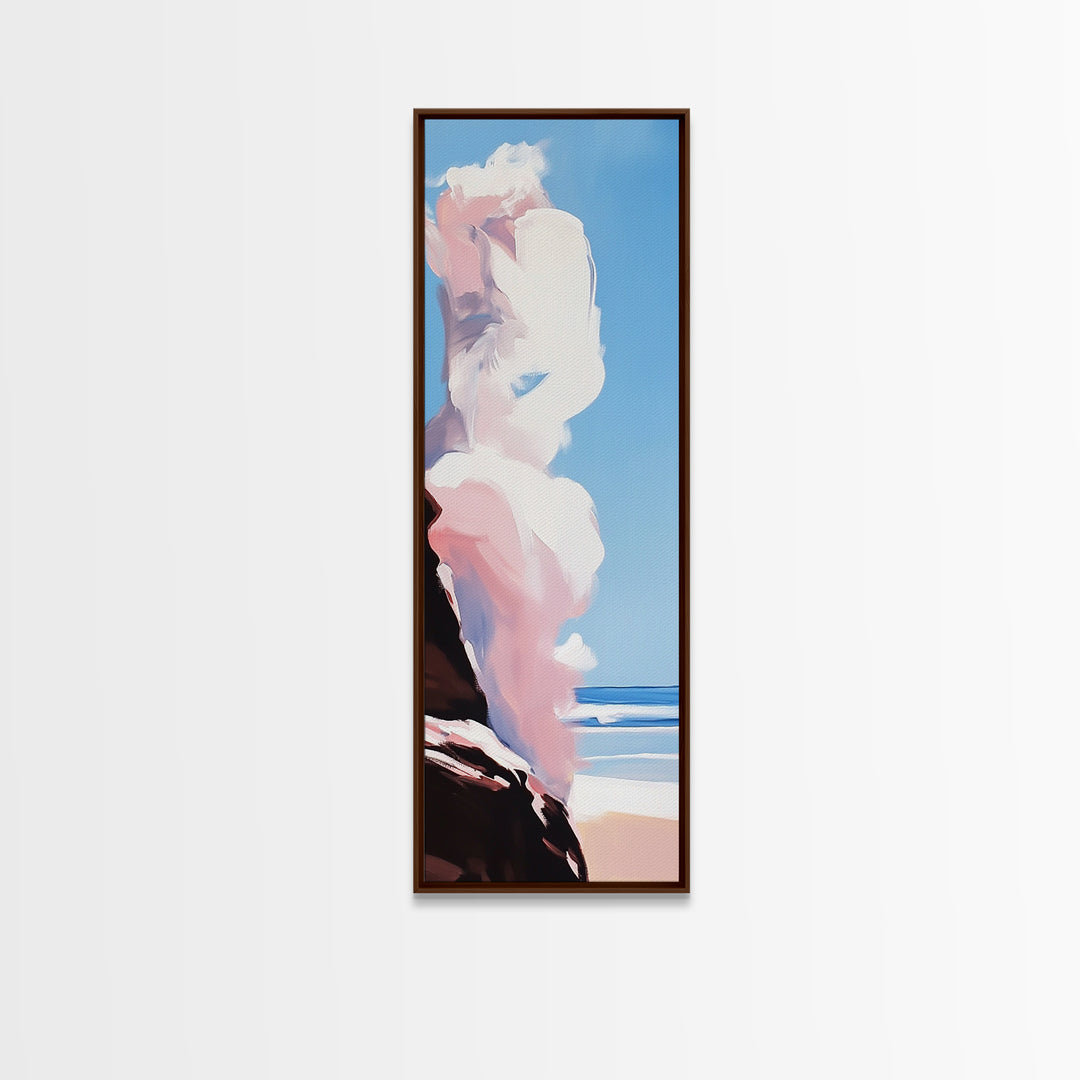 Coastal Clouds, Sunset Bliss, Ocean Horizon, Canvas Print, Beach Home Decor, Minimalist Wall Art, Seascape Aesthetic, Living Space Art